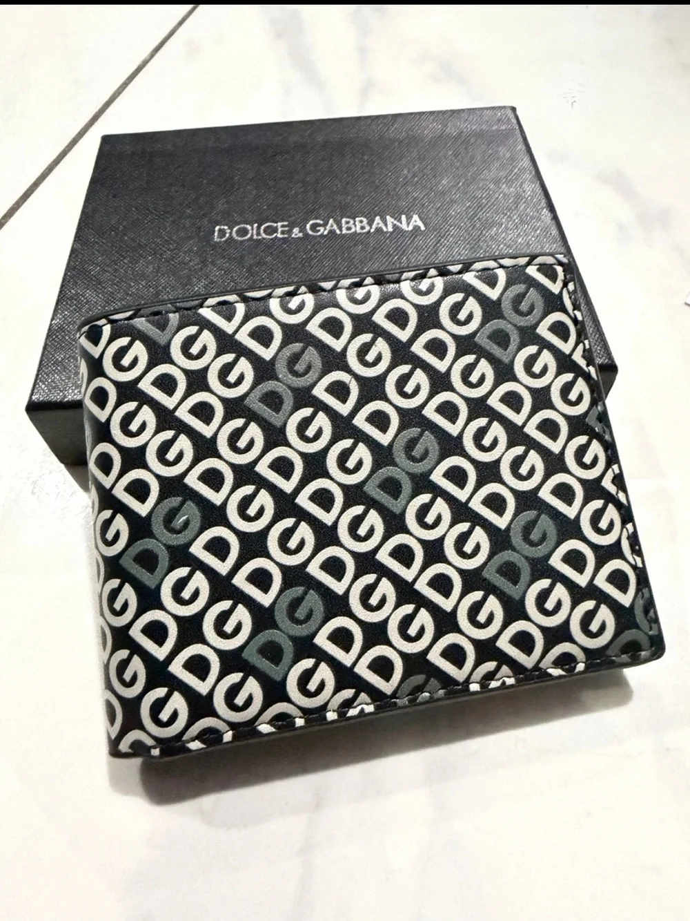 Dolce & Gabbana Black and White Logo Bifold Wallet FREE SHIPPING!